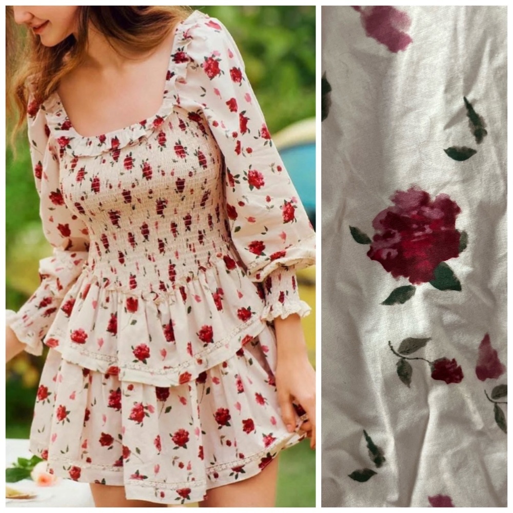 NWT Lait Collection Dora Mini Dress Coquette Milkmaid Size M